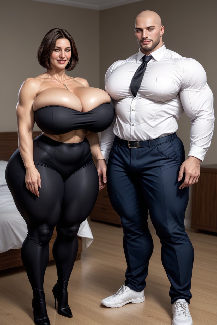 Natural Sagging Breasts, Extremely Large Ass, Horny AI Porn