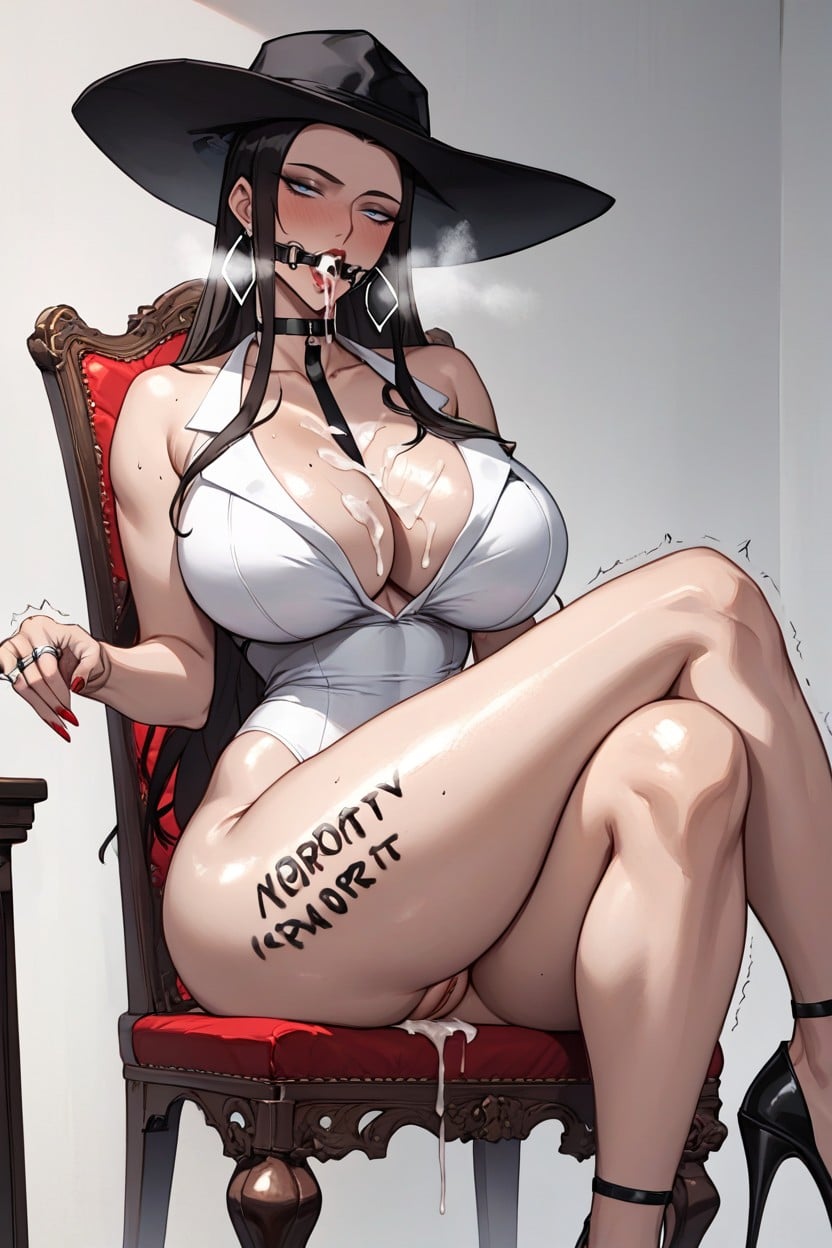 Oiled, Curvy, Ring Gag Hentai AI Porn