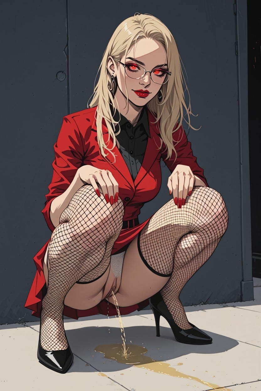 Alone, Exaggerated Jet Of Pee, Photorealistic Hentai AI Porn
