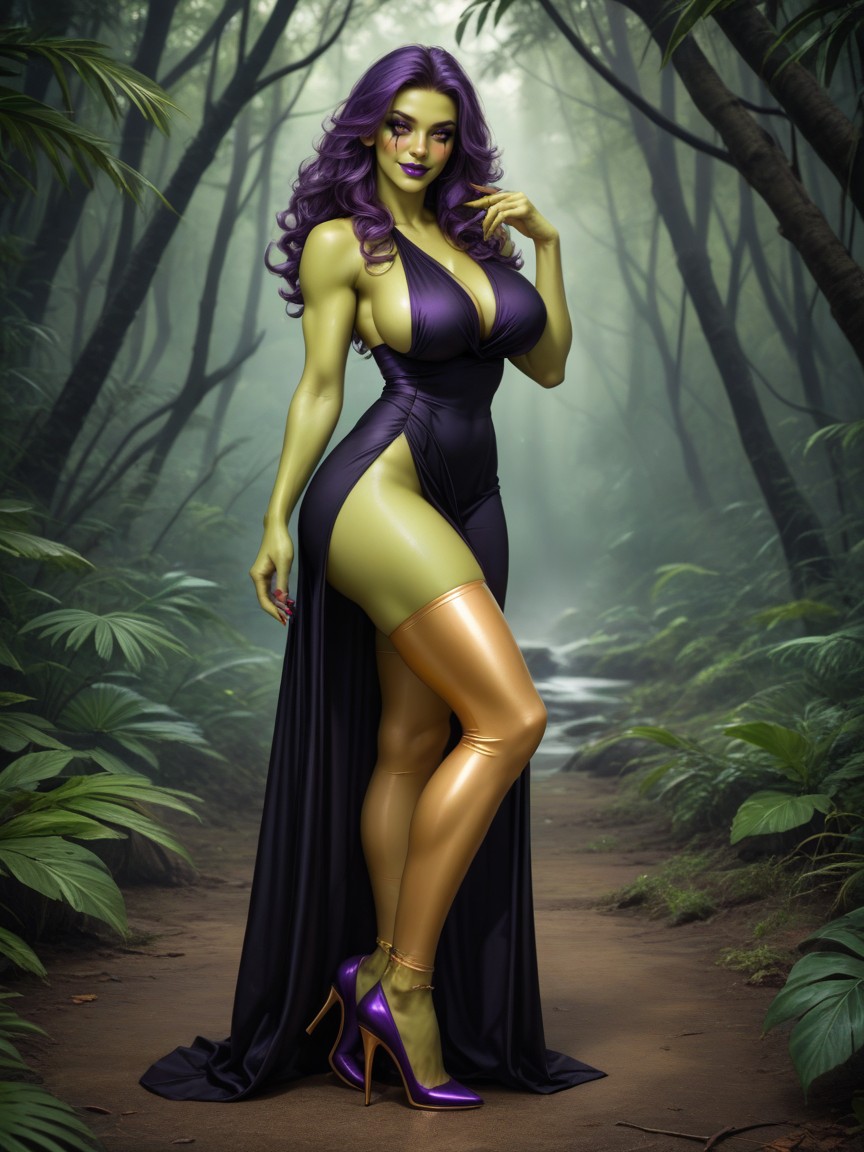 Largo, Heavy Purple Eye Shadow, Gamora Hentai IA