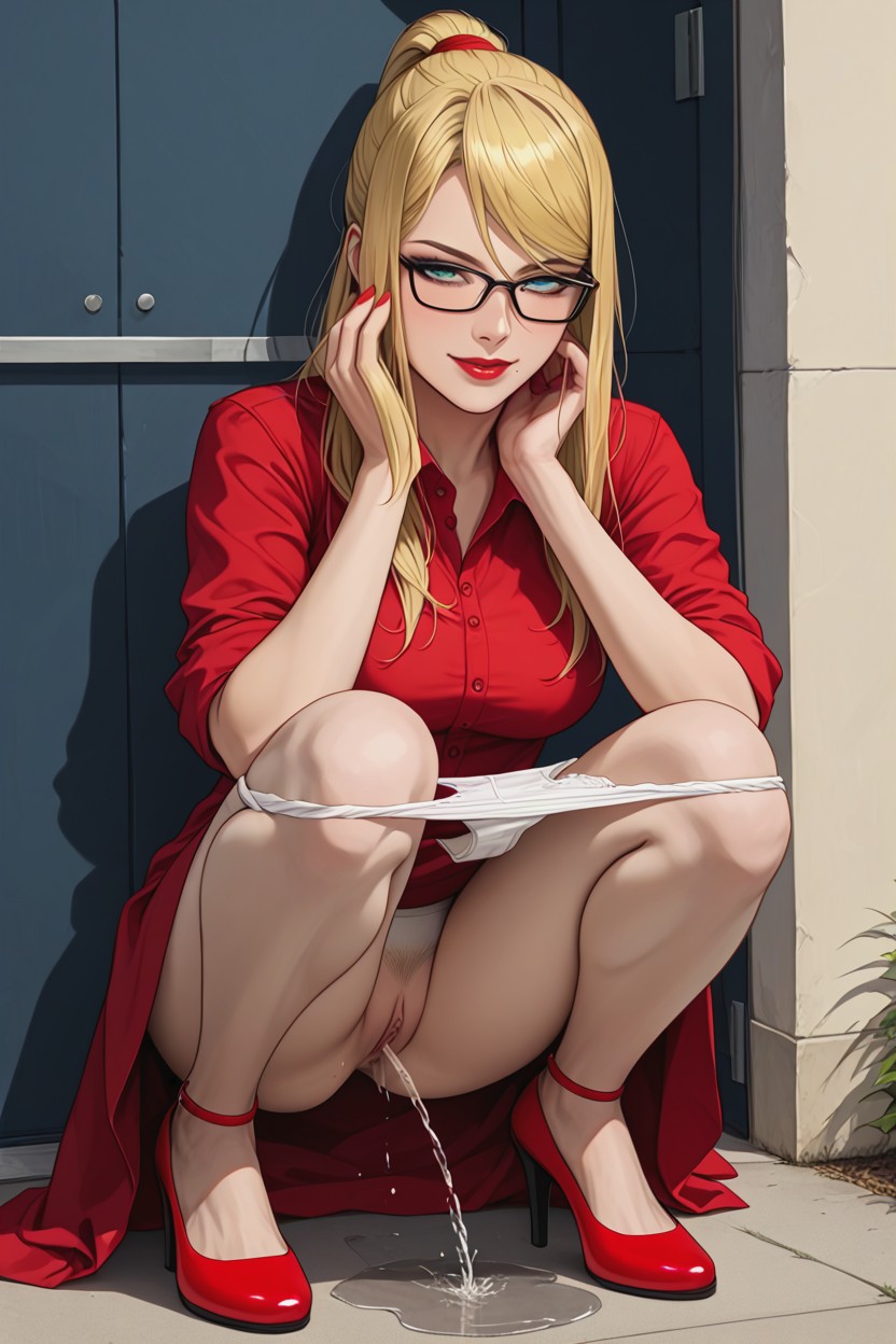 Sunny Day, Exaggerated Jet Of Pee, Peeing Hentai IA