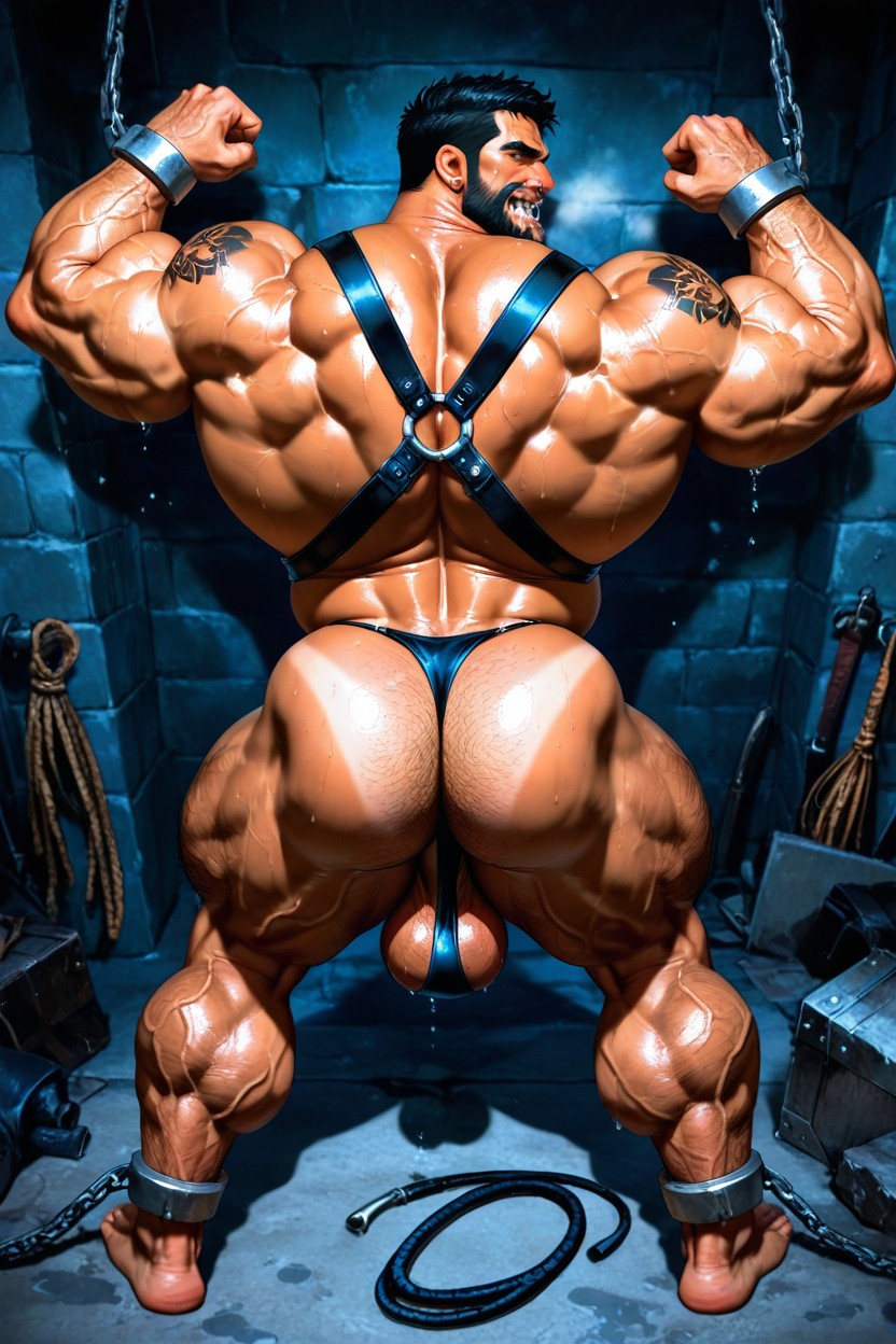 Big Adam's Apple, Caveman, Rear View AI Gay Porn