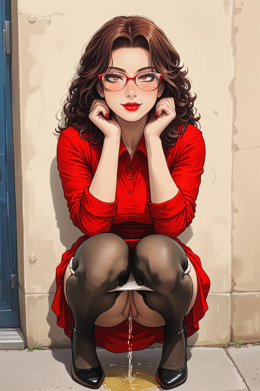 Fully Clothed, Eye Contact, Smoky Eyes Hentai IA