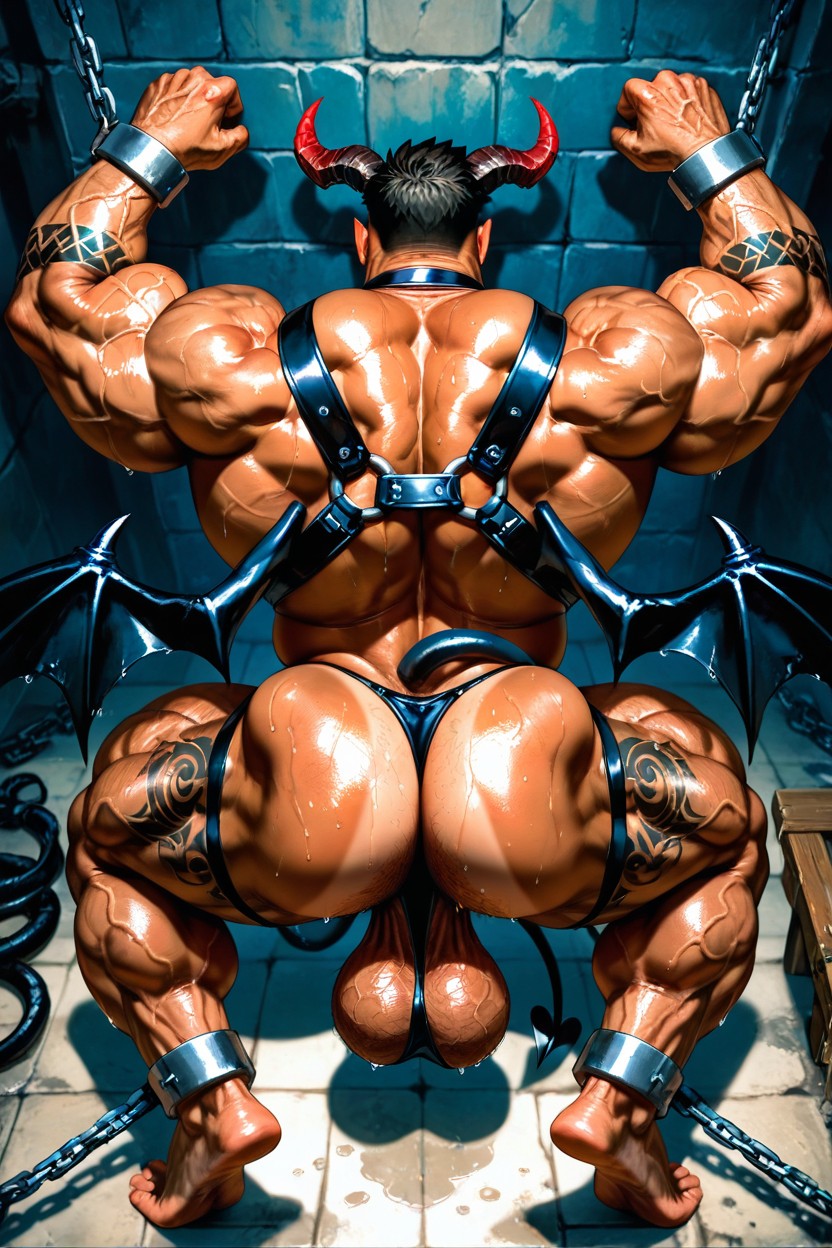 Veiny Arms, Neck Wider Than Face, Hairy Balls ゲイAIポルノ