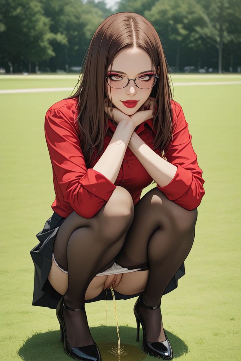 Backyard Near Garbage Bin, Anatomically Correct Hands, Eyes Rolled Hentai AI Porn