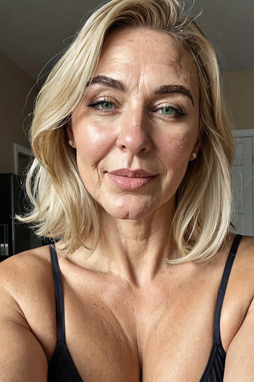 Bobcut, Naked, Short Length MILF AI Porn