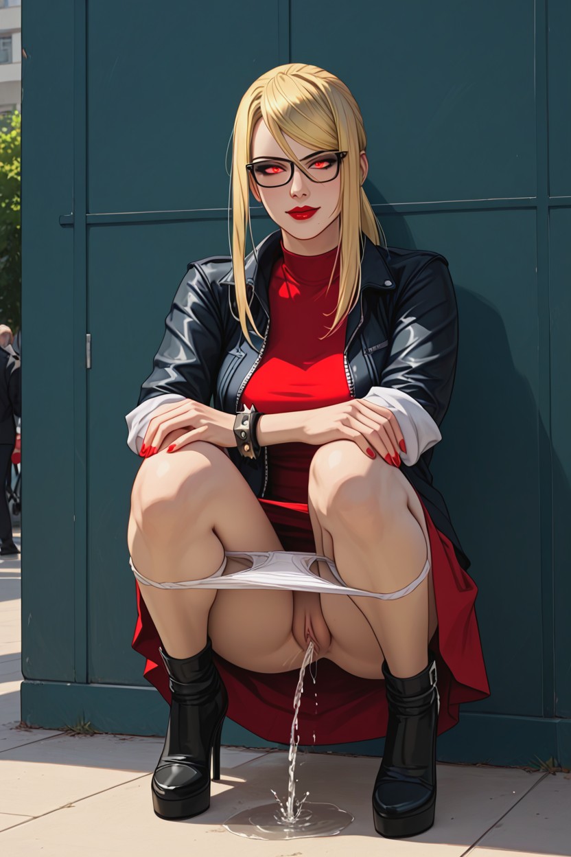 Front View, Eyes Rolled, Urination Hentai AI Porn