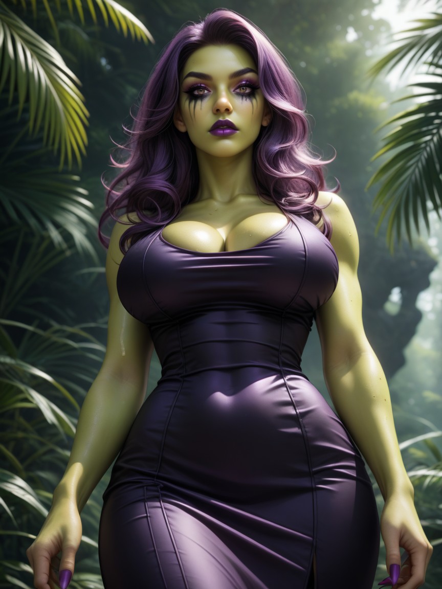 Vista Frontal, Largo, Delgada Hentai IA