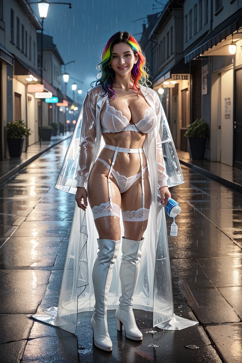 Full Body, Wet Boots, White Stockings AI Porn