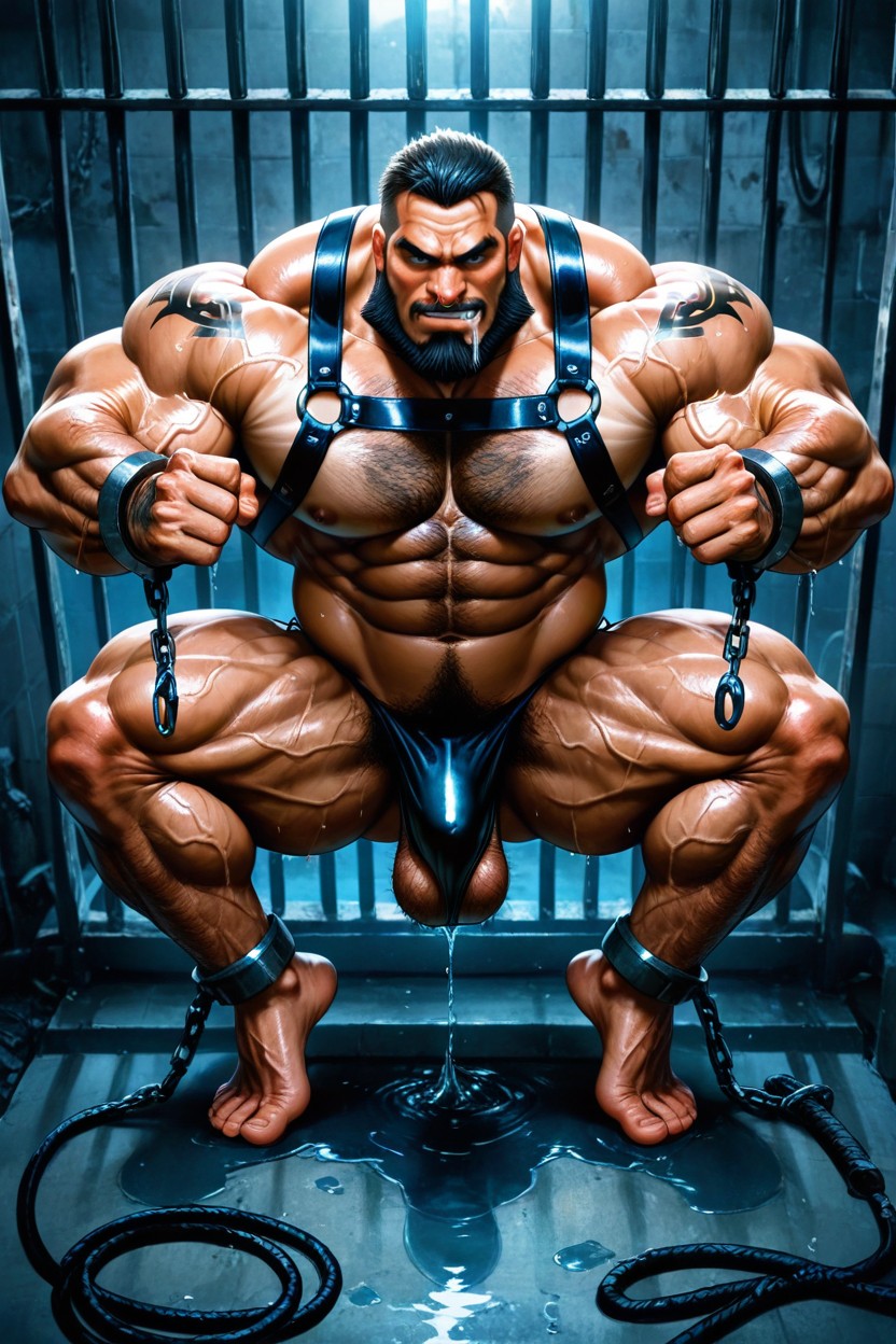 Thick, Massive Meaty Body, Big Adam's Apple AI Gay Porn