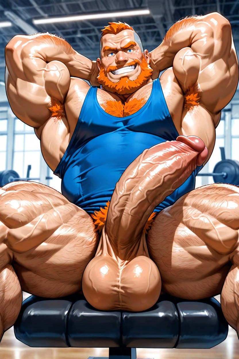 Ginger, Arms Up, Side View AI Gay Porn