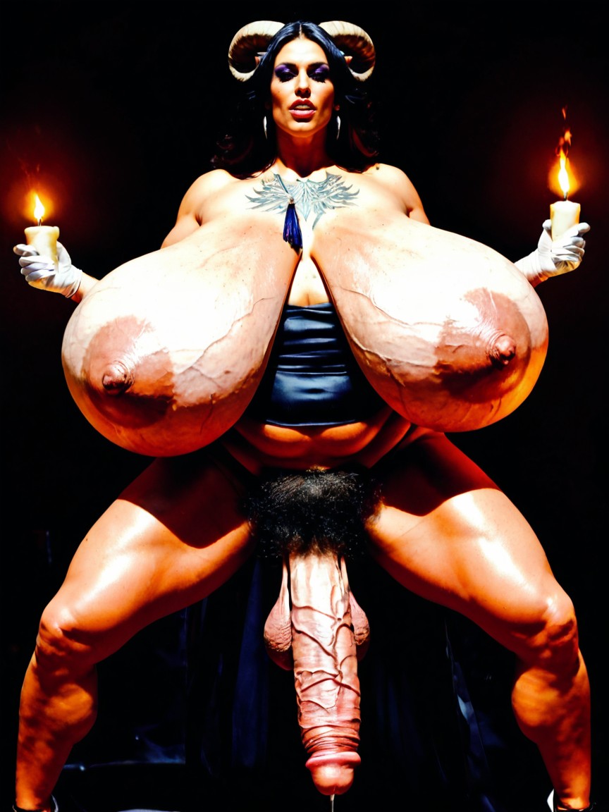 Bending Over, Wrinkly Veiny Penis, Her Breasts And Her Face Shemale AI Porn