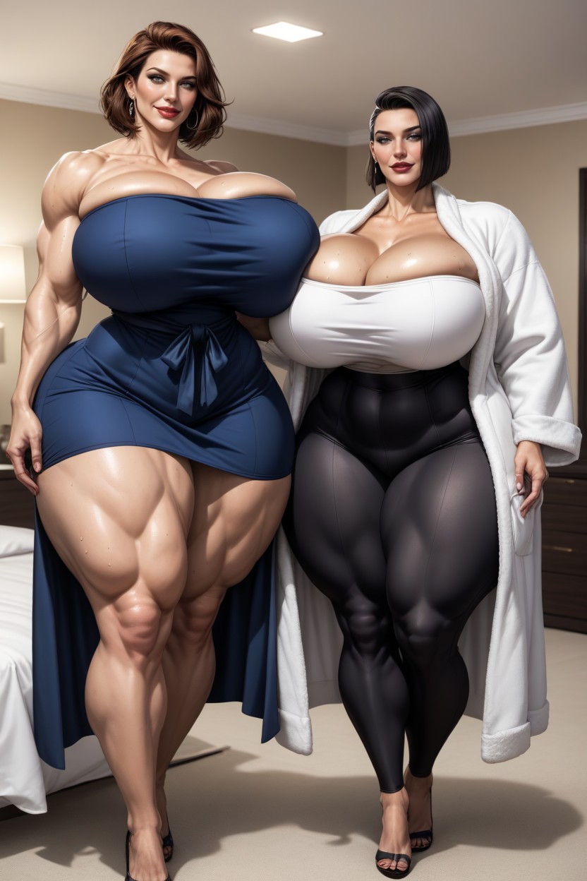 Thick Thighs, Hyper Ass, Older American Mature Milf AI Porn