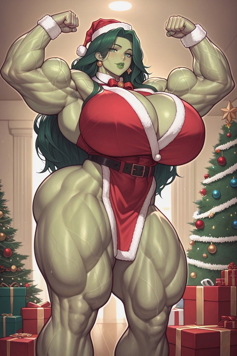 Huge Muscular Arms, Standing, Muscular Thighs Hentai AI Porn