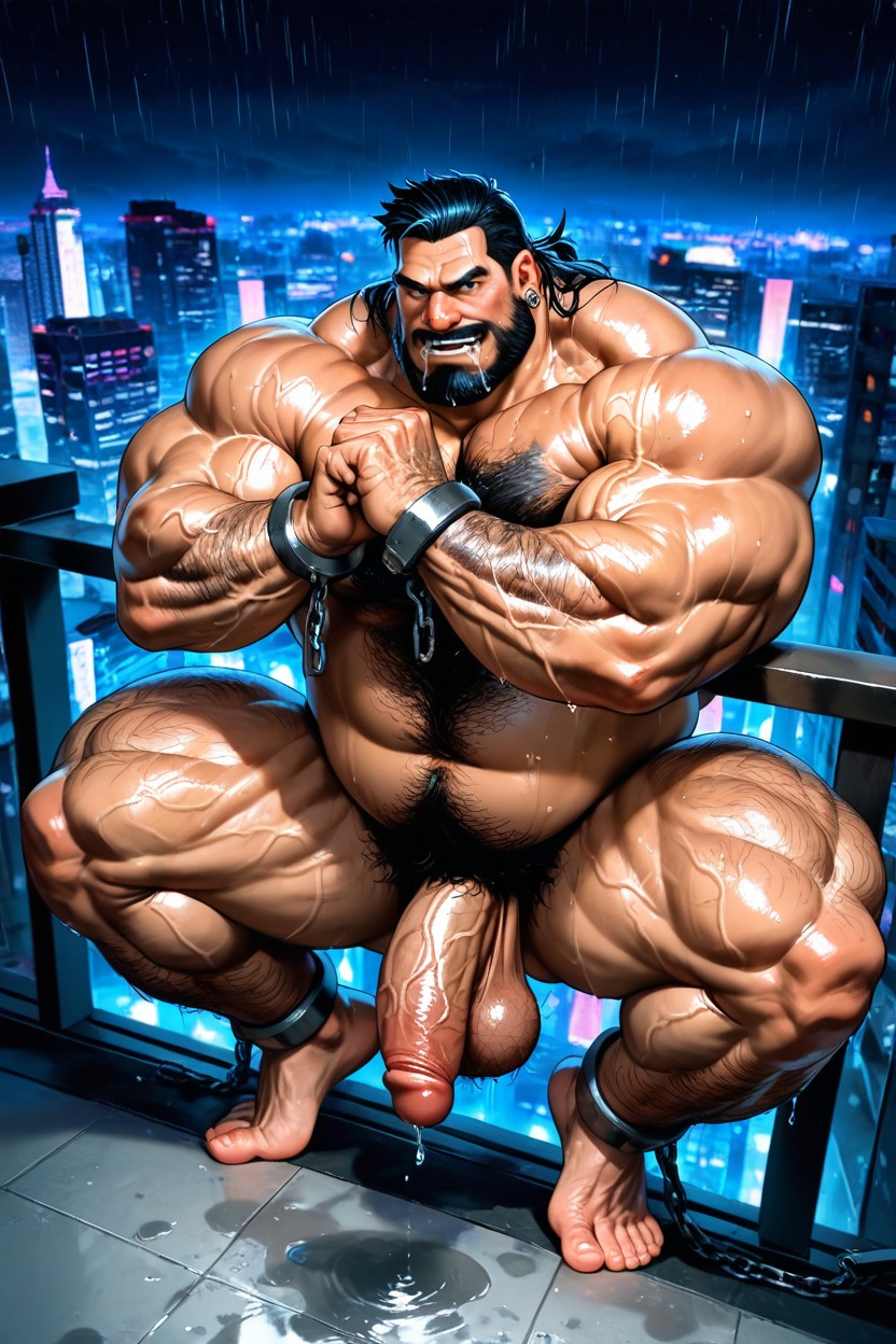 Veiny Muscles, Drooling, Massive Legs ゲイAIポルノ