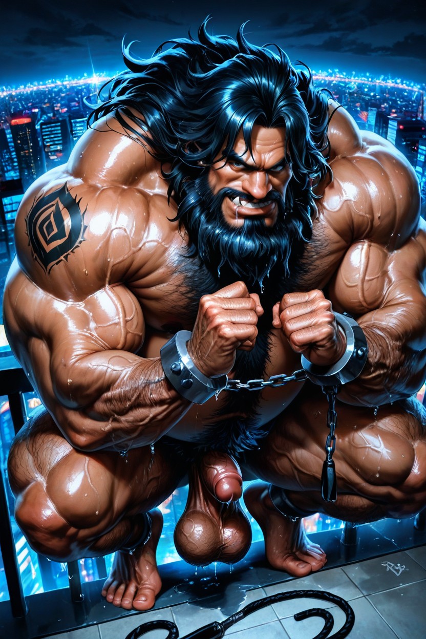 Masculine, Night, Veiny Legs AI Gay Porn