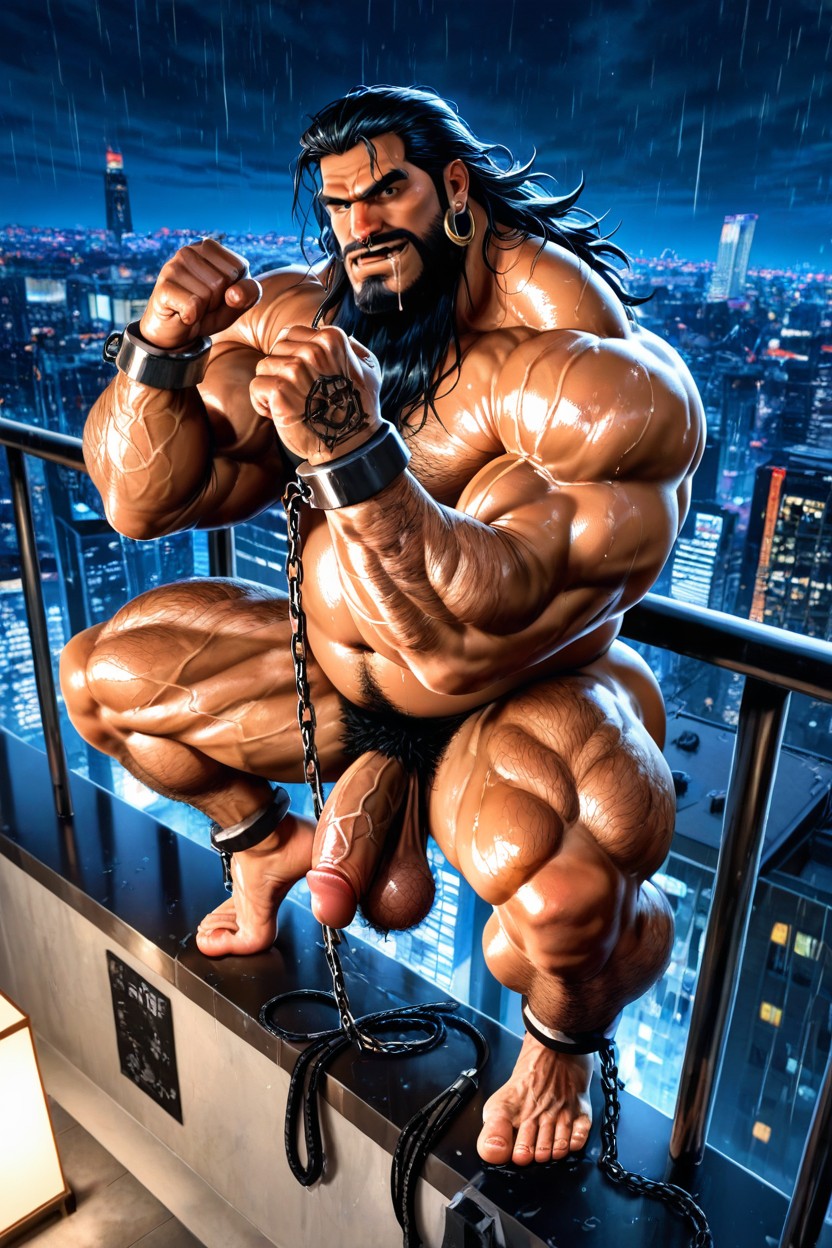 Hands Up, Long Strong Neck, Masculine ゲイAIポルノ