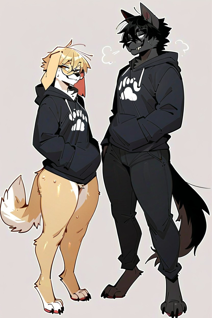 City, Fluffy Body, Long Floppy Black Ears Furry AI Porn