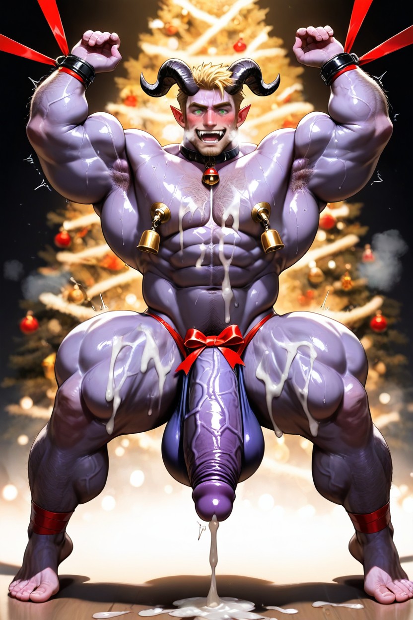 Blonde Hair, Hairy Armpits, Purple Skin ゲイAIポルノ