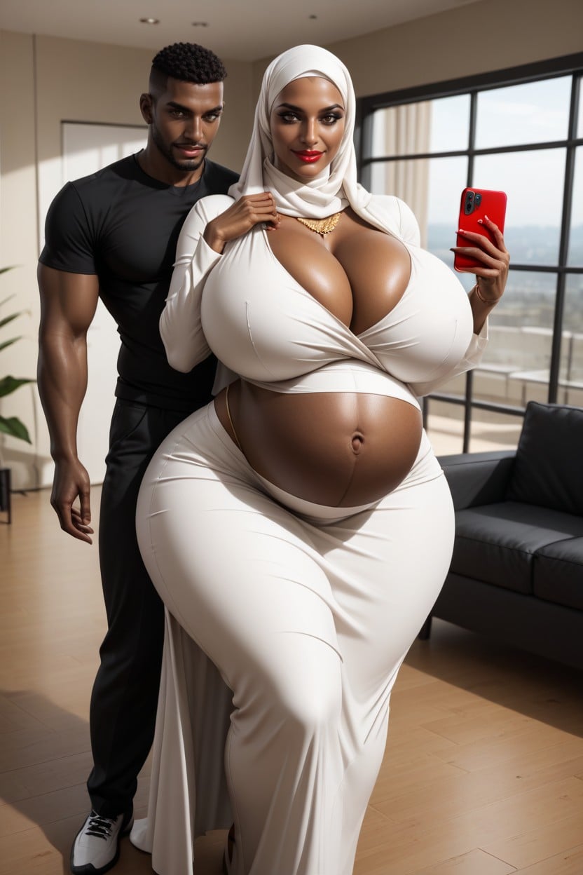 A Black African Man, Milf Womans Red Lip, Two Pregnant Woman Hentai IA