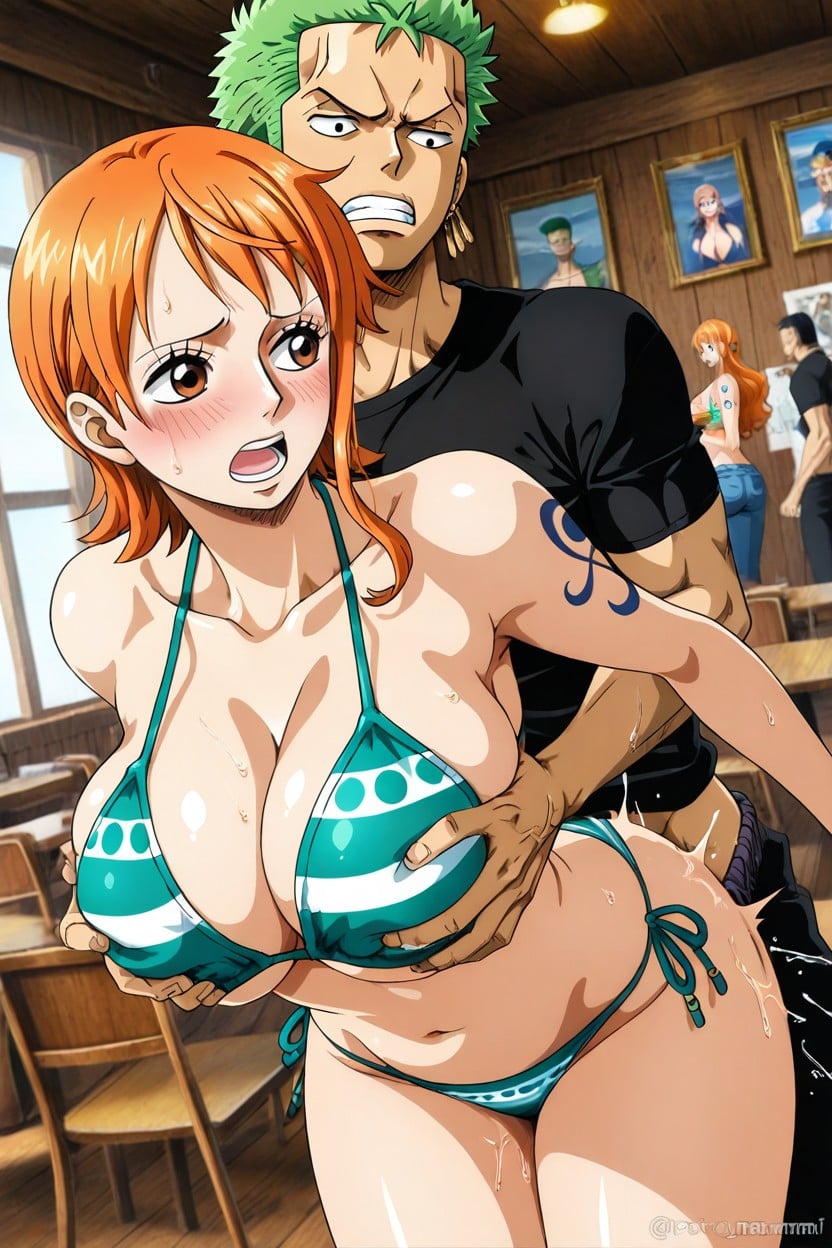 Bust Shot, Post Timeskip Nami, Nami Embarassed Hentai AI Porn