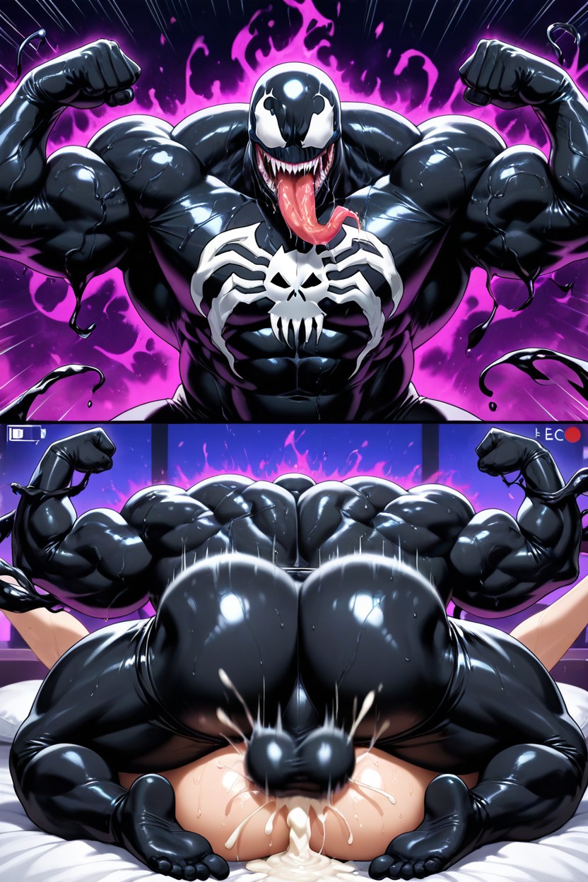 集団セックス, White Spider Emblem On Chest And Back, 汗だく ゲイAIポルノ