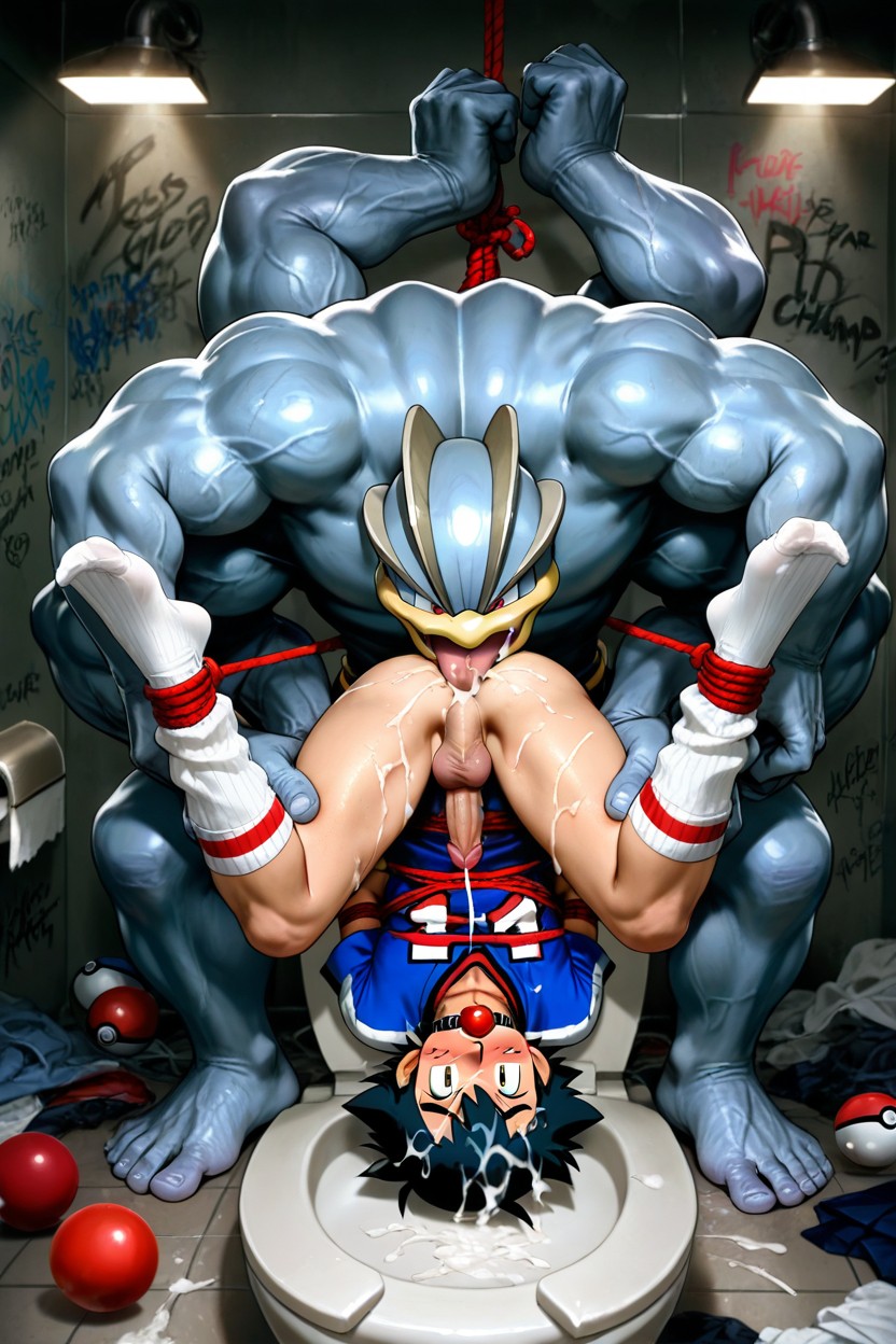 Multiple Arms, Machamp Groping From Behind, In A World Of Pokemon AI Gay Porn