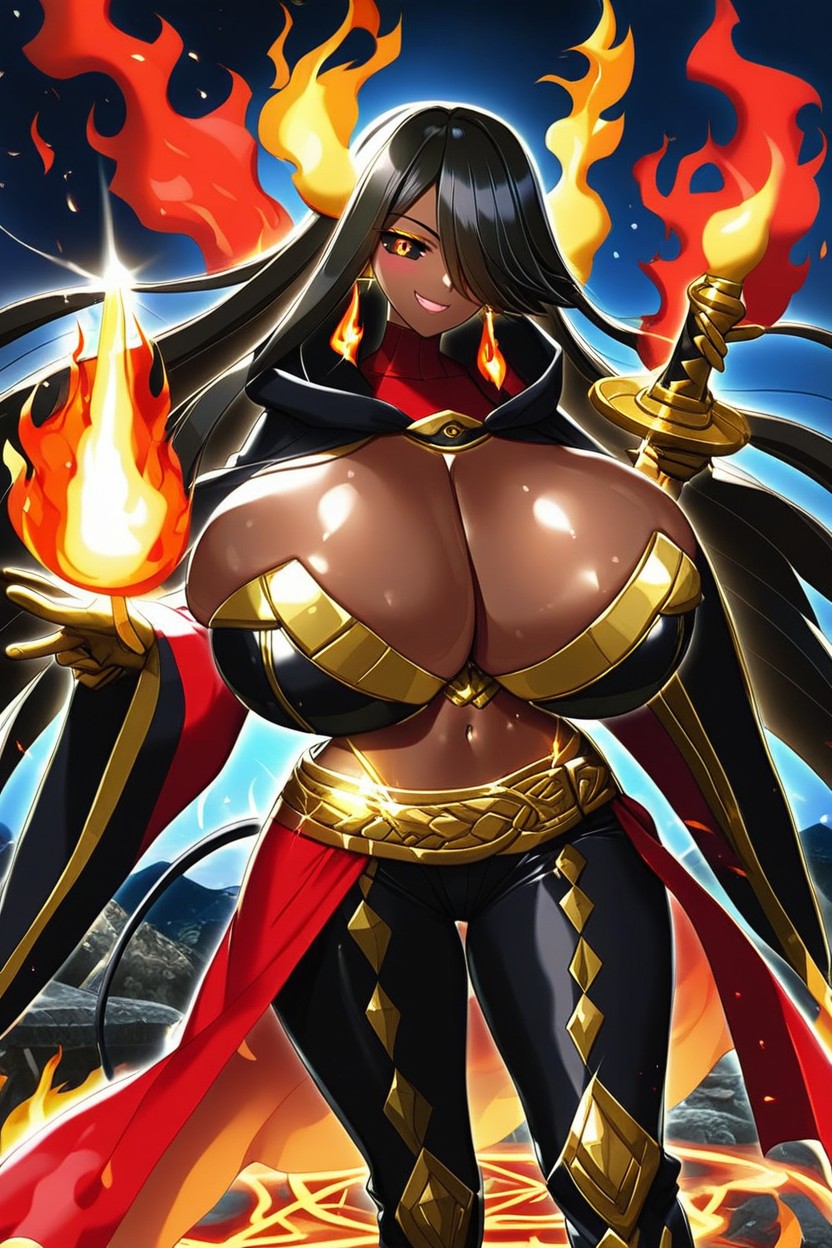 Huge Ass, "shelly From Pokémon", Dark Brown Skin Hentai AI Porn