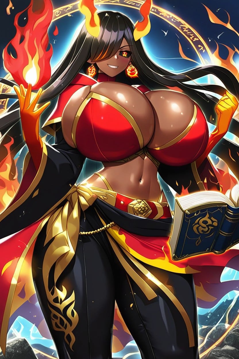 Black Cropped Hood With Gold On Shoulders, Night, Wide Hips Hentai AI Porn