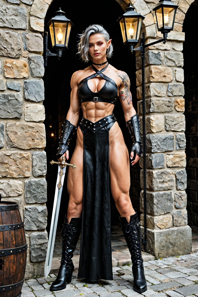 Wolfcut, Armored Dress, Wolf Cut AI Porn