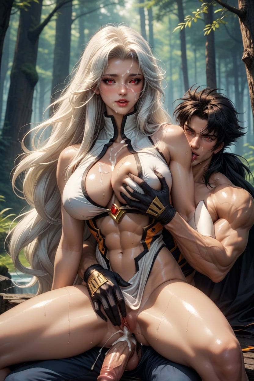 Huge Thick Penis, Man Has Red Eyes, After Sex AI Porn