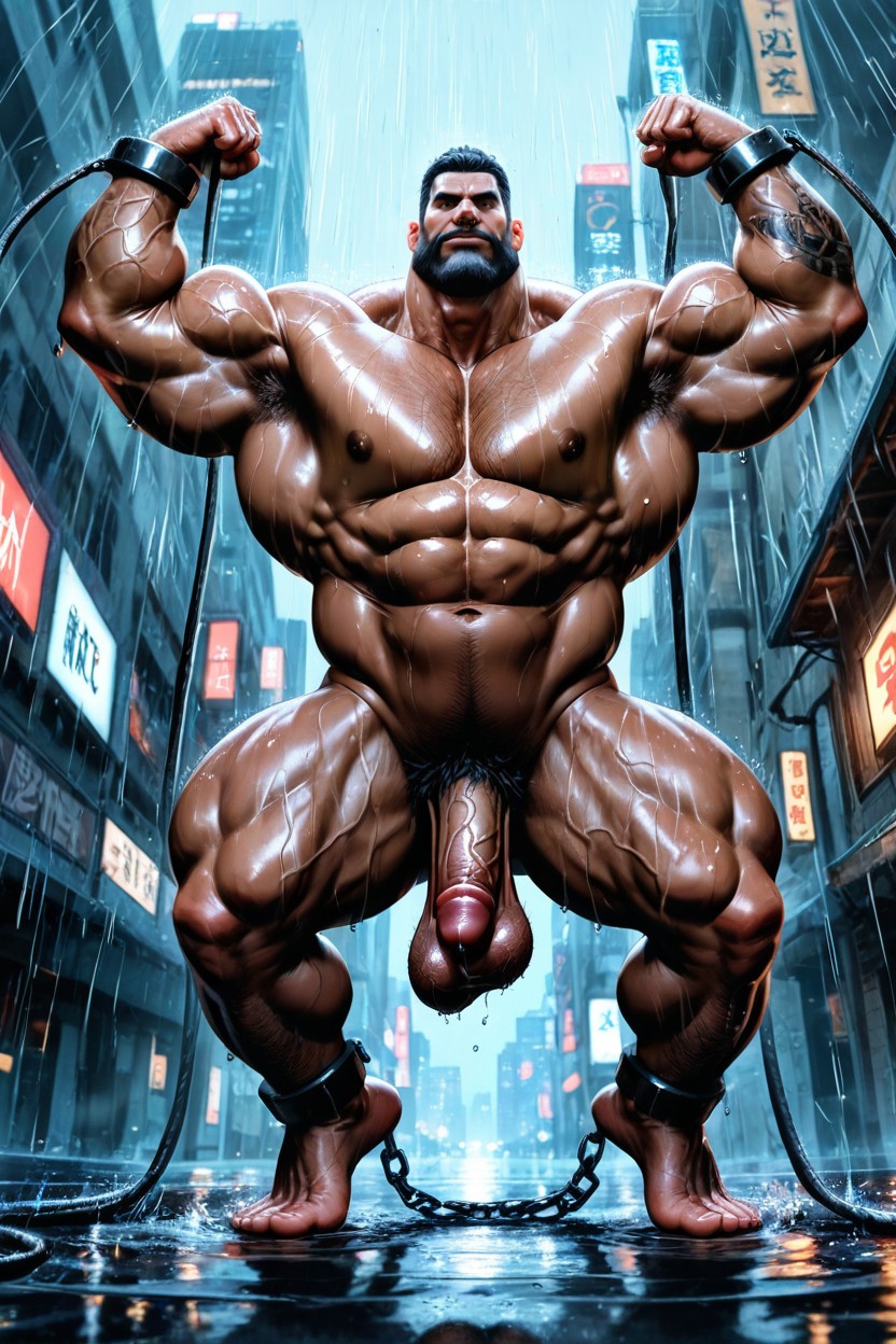 Sweaty, Caveman, Detailed Muscles AI Gay Porn