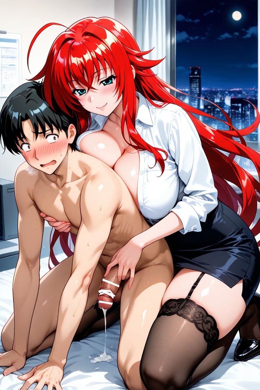 Shiny Skin, She Squatting Behind, Skirt AI Porn