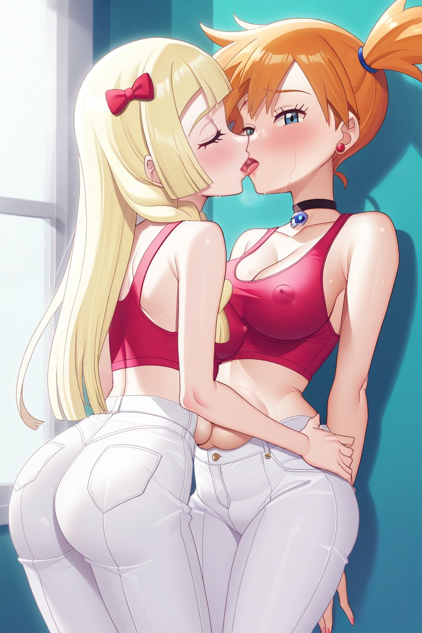 Lillie From Pokemon, Two Lesbians, Blonde Hair AI Porn