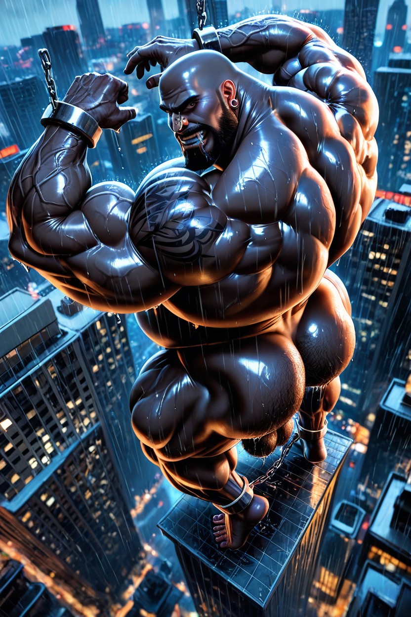 Detailed Realistic Image, Thick Eyebrowns, Muscular Ass AI Gay Porn
