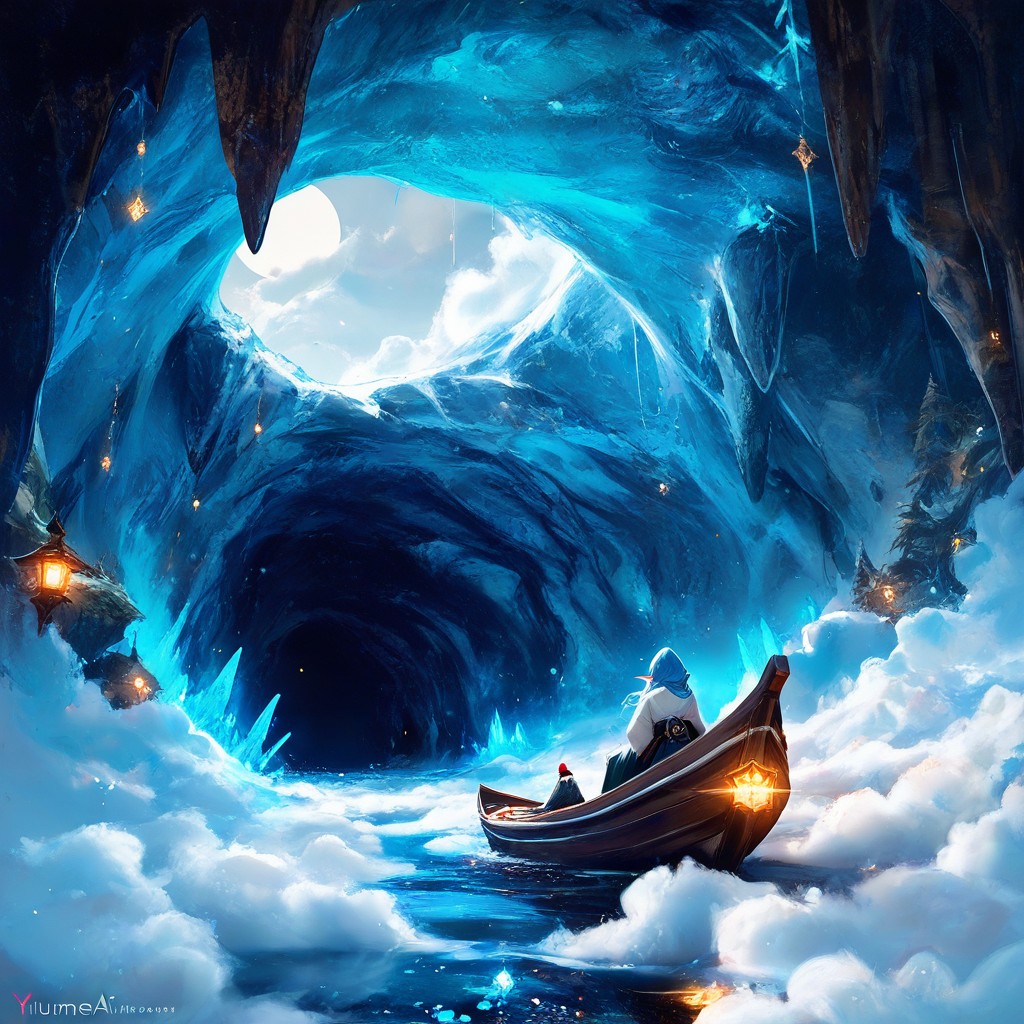 18+, Canoe, Illuminated Cave AI Porn
