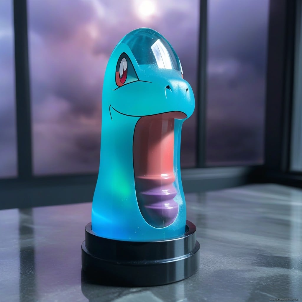 Close Up On A Transparent Dildo-shaped Glass, 18+, Transparent Dildo-shaped Glass With A Lot Of Wailing Creepy Souls Inside AI Porn