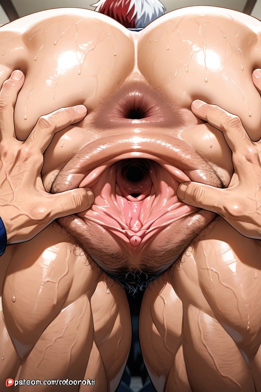 Extremely Open Vagina, 特大の筋肉, Embarrassed Expression ゲイAIポルノ