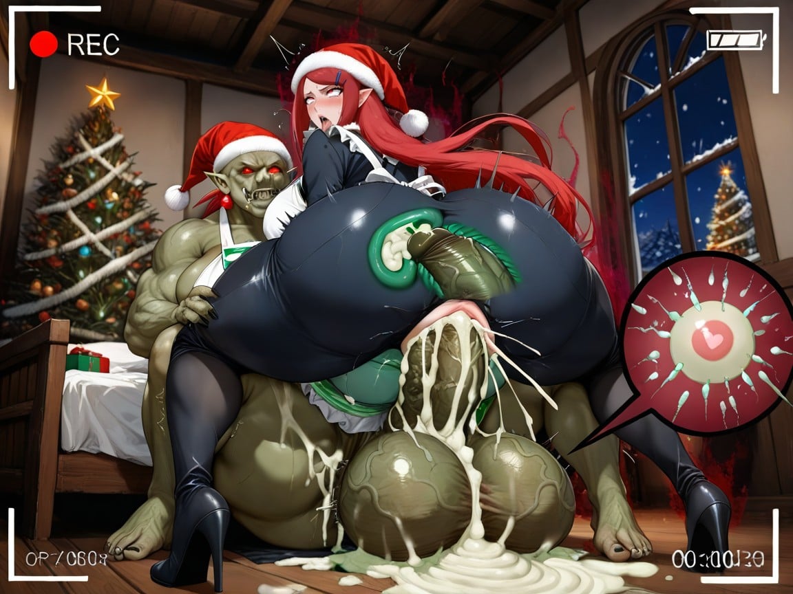Woman Fuck Woman, Excessive Green Cum Puddle, Only Lesbian Hentai AI Porn