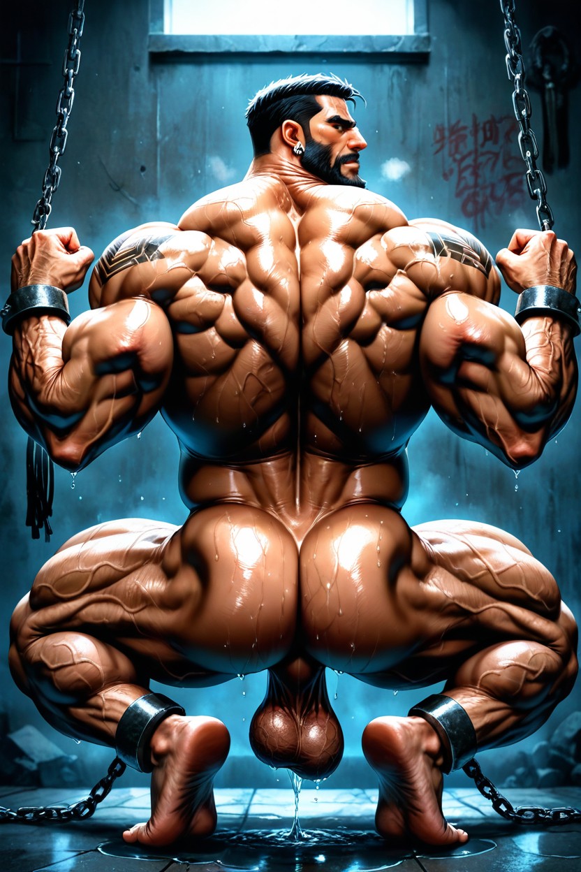 Vascular Muscles, Handsome, Squatting ゲイAIポルノ
