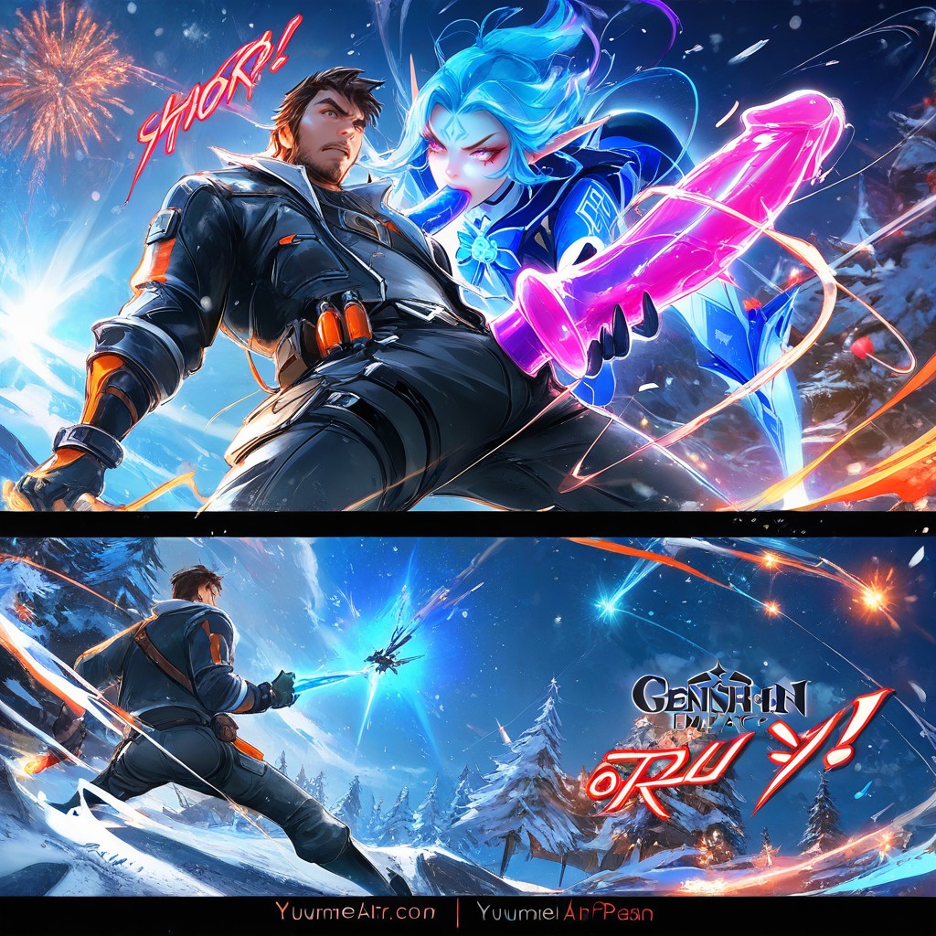 Winter Setting, Vivid Colors, High Resolution AI Gay Porn