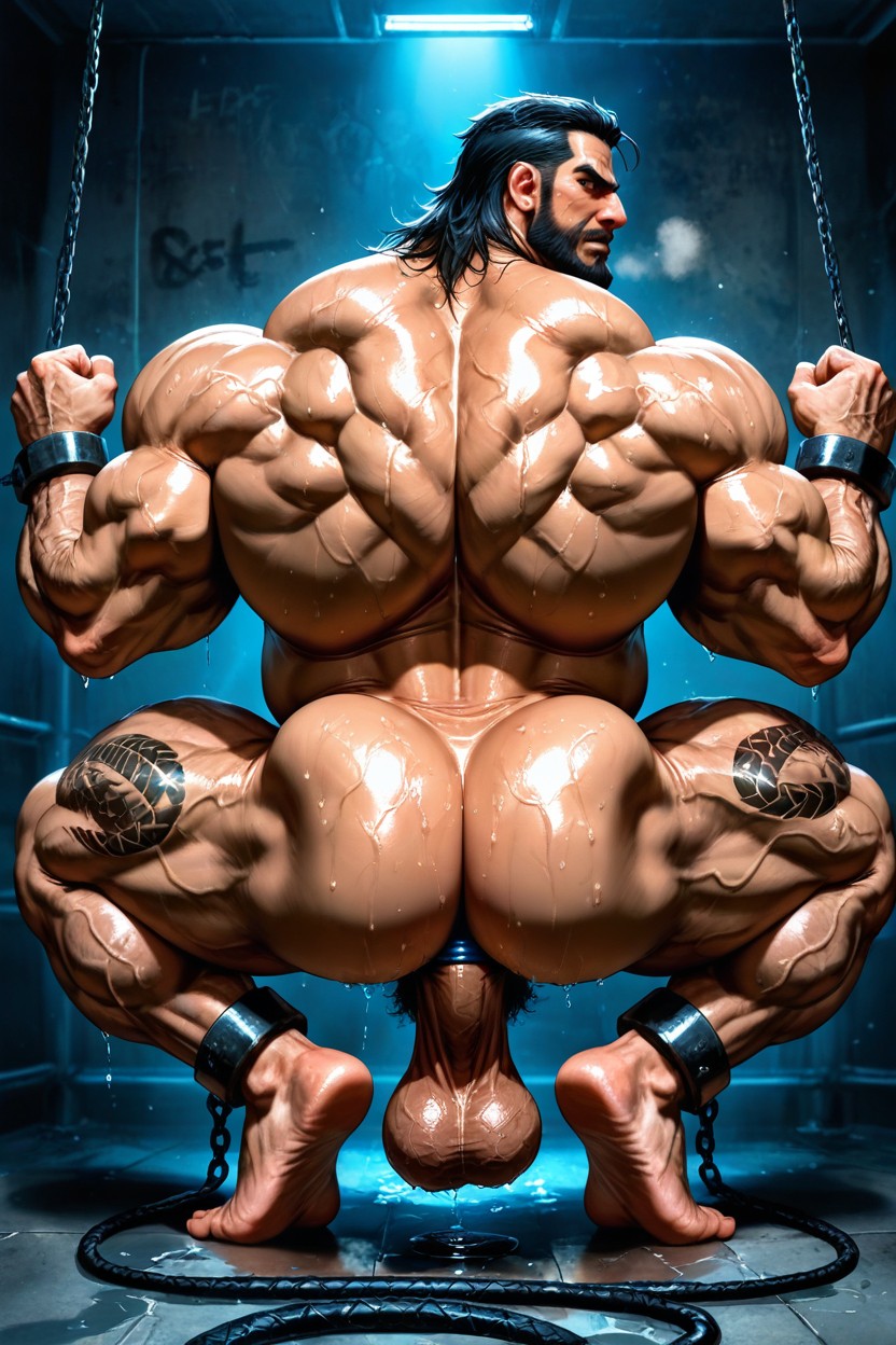 Veiny Muscles, Side View, Top Down AI Gay Porn
