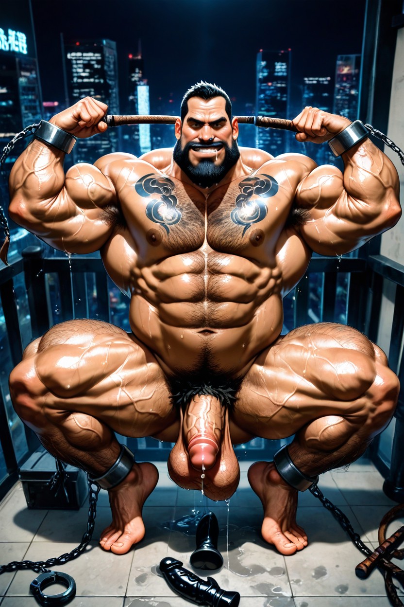Hyper Hairy, Long Strong Neck, Big Adam's Apple ゲイAIポルノ