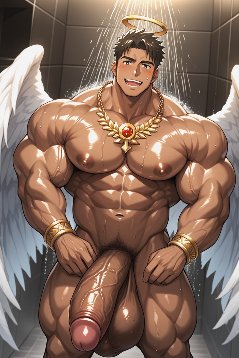 Beautiful Eyes, Angel, Hyper Big Pecs AI Gay Porn