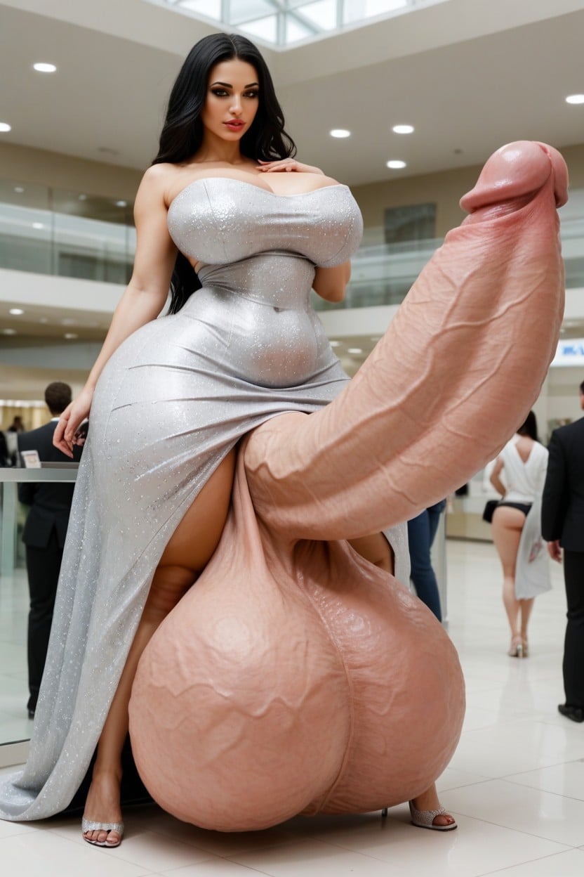 Penis Longer Than Body, Hyper Super Sized Testicles, Penis Thicker Than Legs Shemale AI Porn
