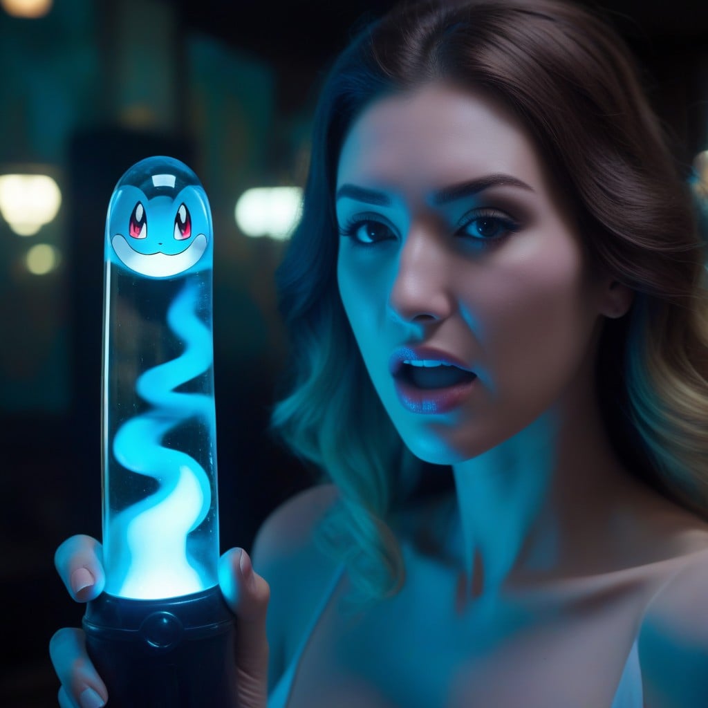 Soul Of Squirtle Inside Dildo, Wailing Souls Inside The Dildo-shaped Glass, Screenshot From Pokemon Anime AI Porn