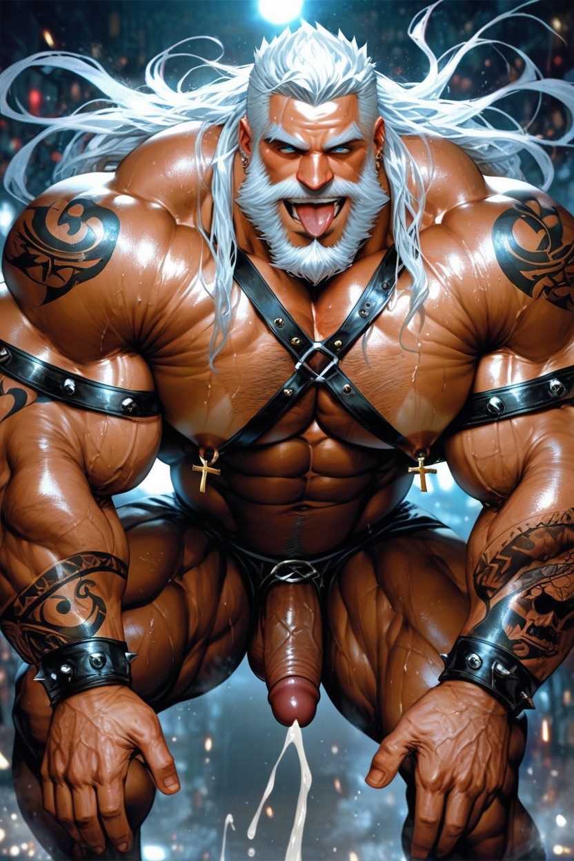 Fucked By Big Penis Big Muscle Male, Sex, Leather Breast Harness AI Gay Porn