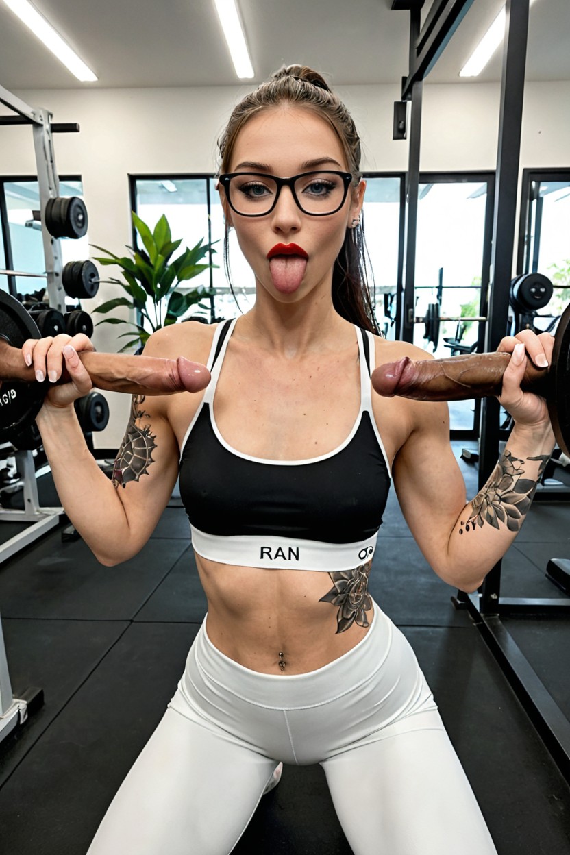 White Transparent Yoga Pants, Women, Fit AI Porn