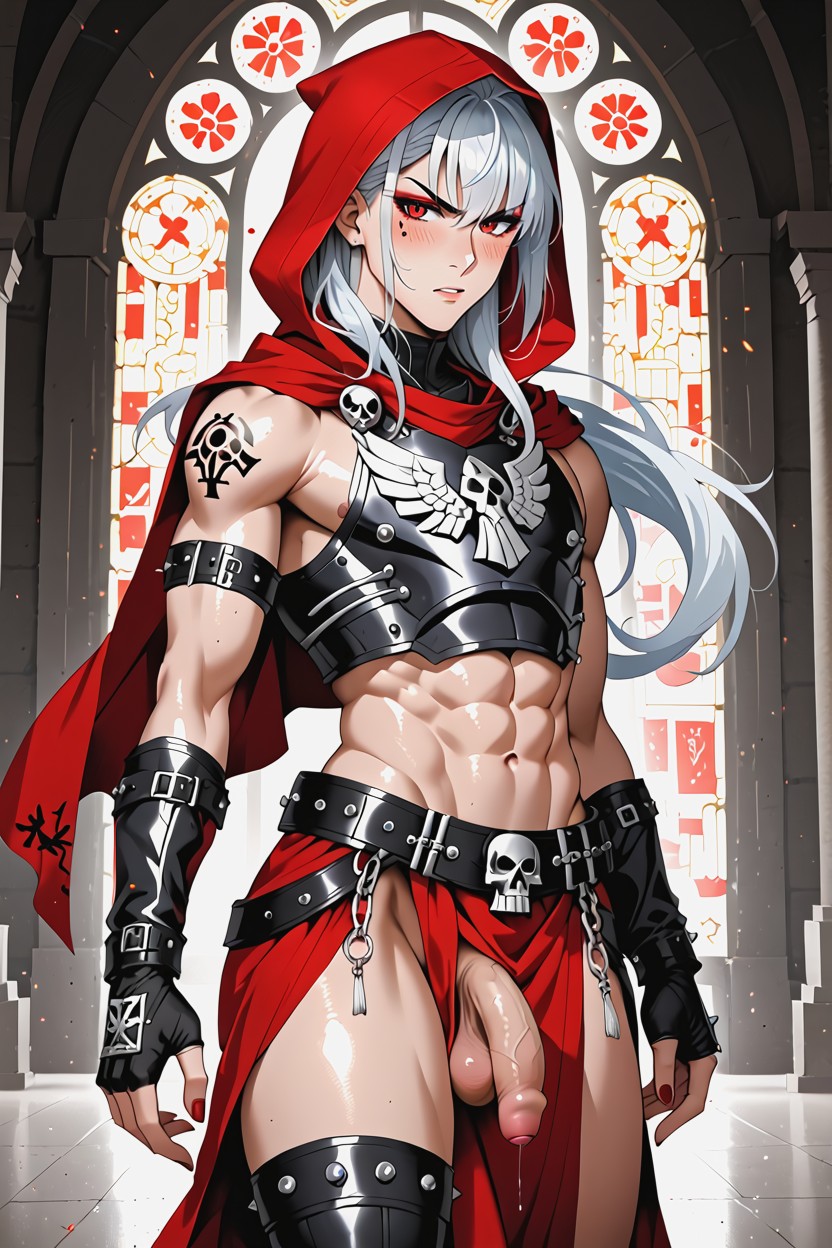 Armoured Gloves, Detailed Cock, Flirtatious AI Gay Porn
