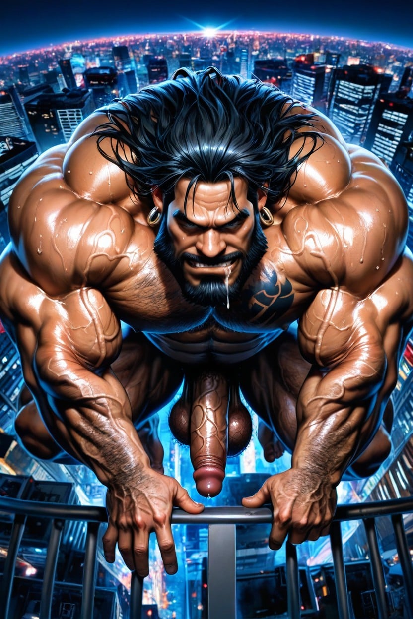Dark Tanned Skin, Monster Neck, Caveman ゲイAIポルノ